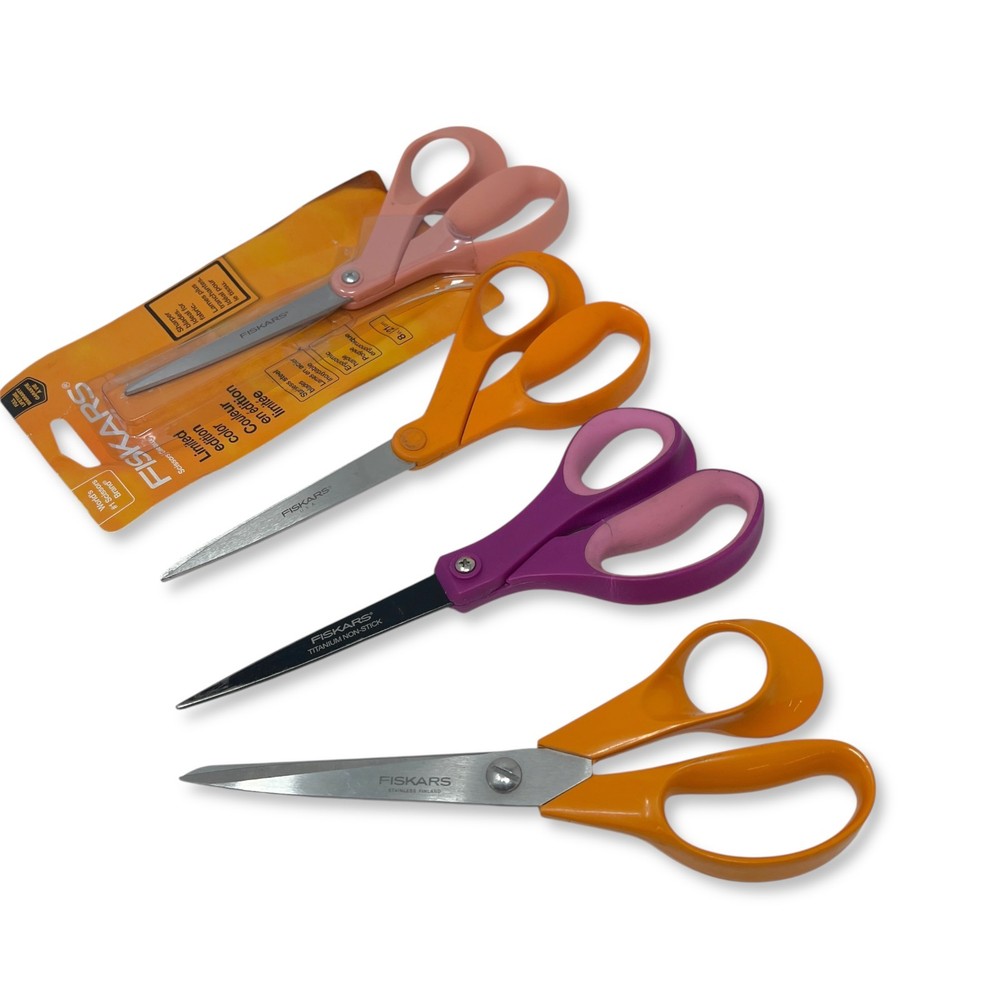 Fiskars Scissors, Titanium Non-Stick & Limited Edition, Multi-Color Set, 4 Pcs