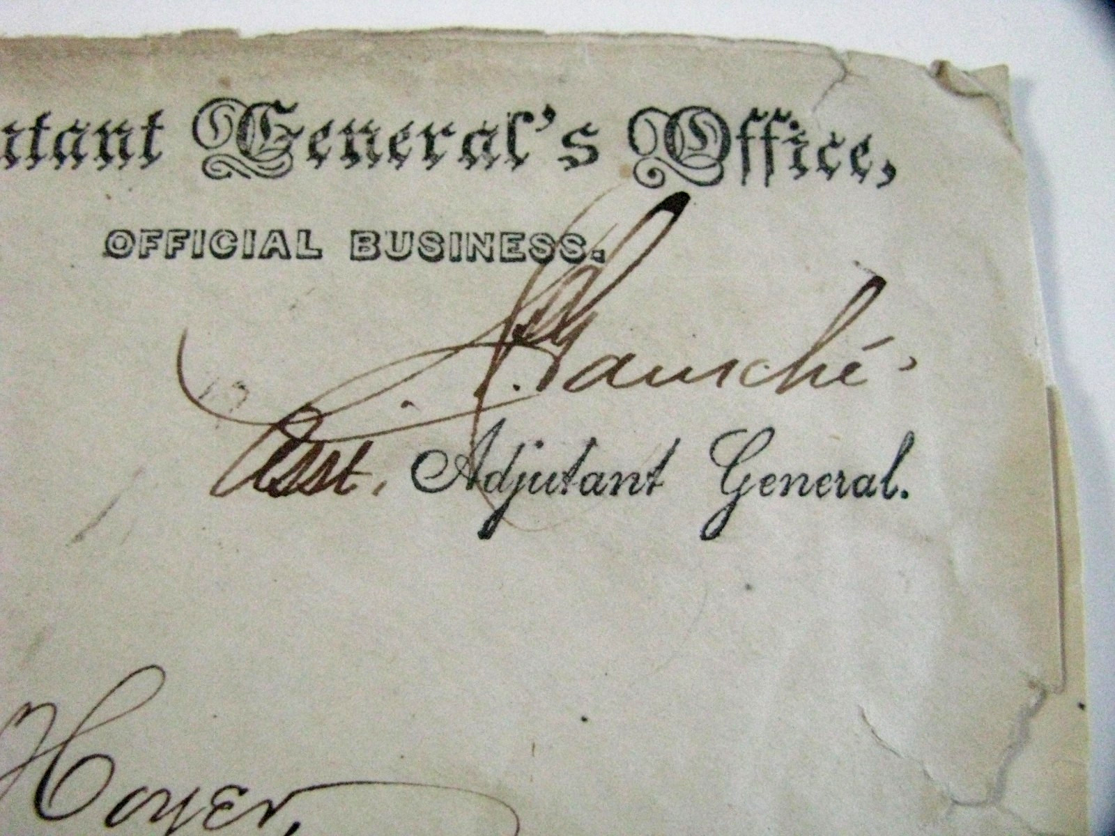 CIVIL WAR CUBAN-AMERICAN COL JULIUS GARESCHE KIA STONE'S RIVER SIGNED COVER