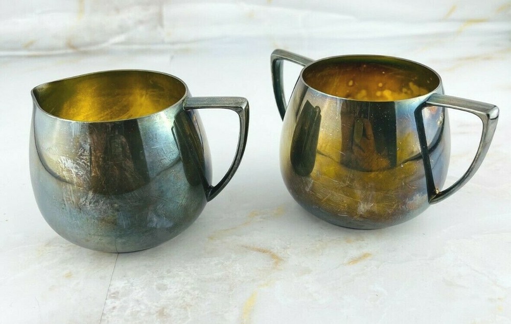 Vintage Empire Crafts Sugar and Creamer Set Quadruple Silver Plate Elegant Decor