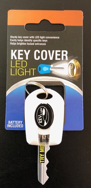 Key Cover LED Bright Light Keychain Torch Flashlight Keyring Case Cap New !