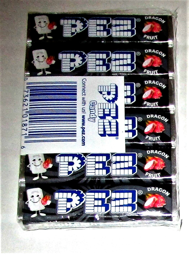 PEZ Candy Refills 6 Pack DRAGON FRUIT (color-free)