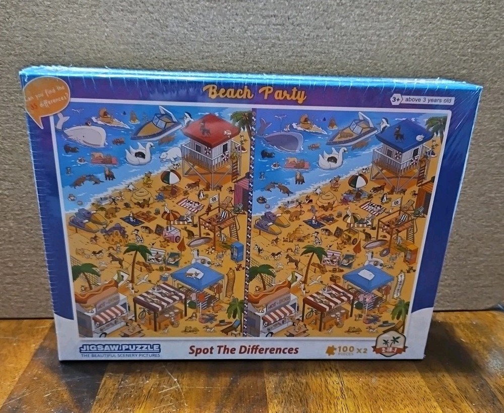Spot the Difference Puzzle Beach Party 100 X 2