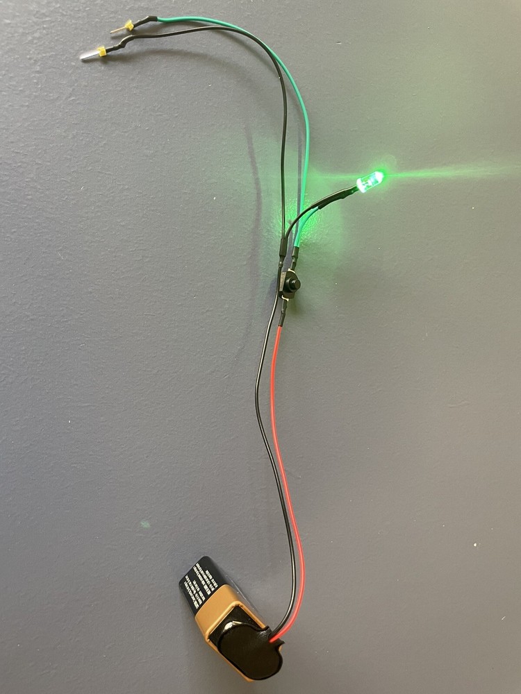 9 Volt Battery Snap Connector with On/Off Push-Button Switch & LED