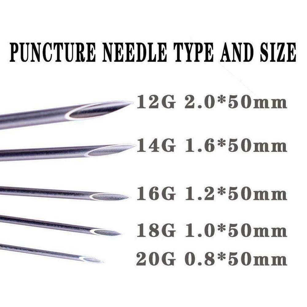 Piercing Body Needles 2Pcs Individually Packaged And Sterilized Sizes 12 - 20