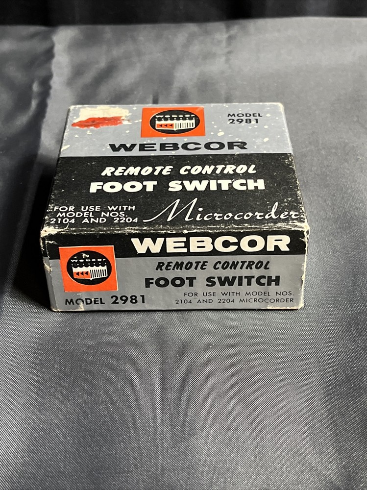 Vintage Webcor Remote Control Foot Switch Model 2981 Microcorder