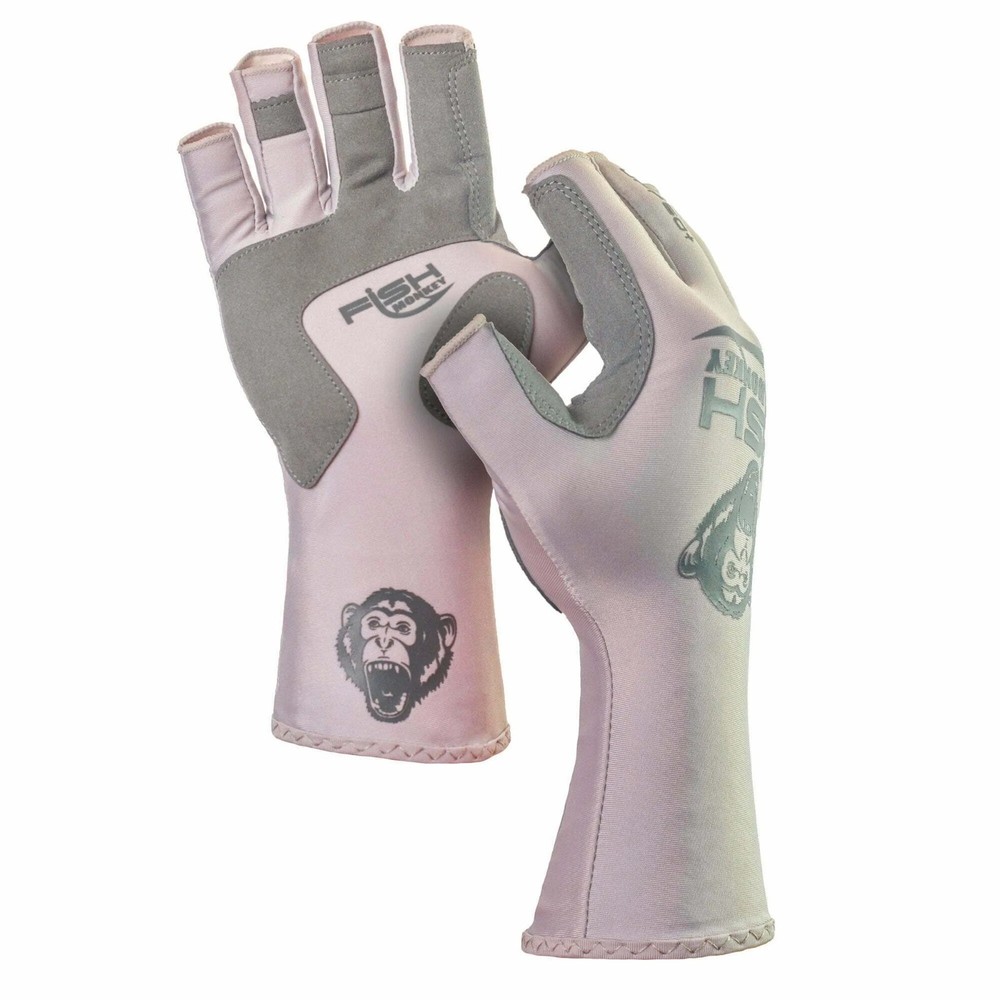 Fish Monkey Half Finger Guide Glove Large FM11-LTGREY-L