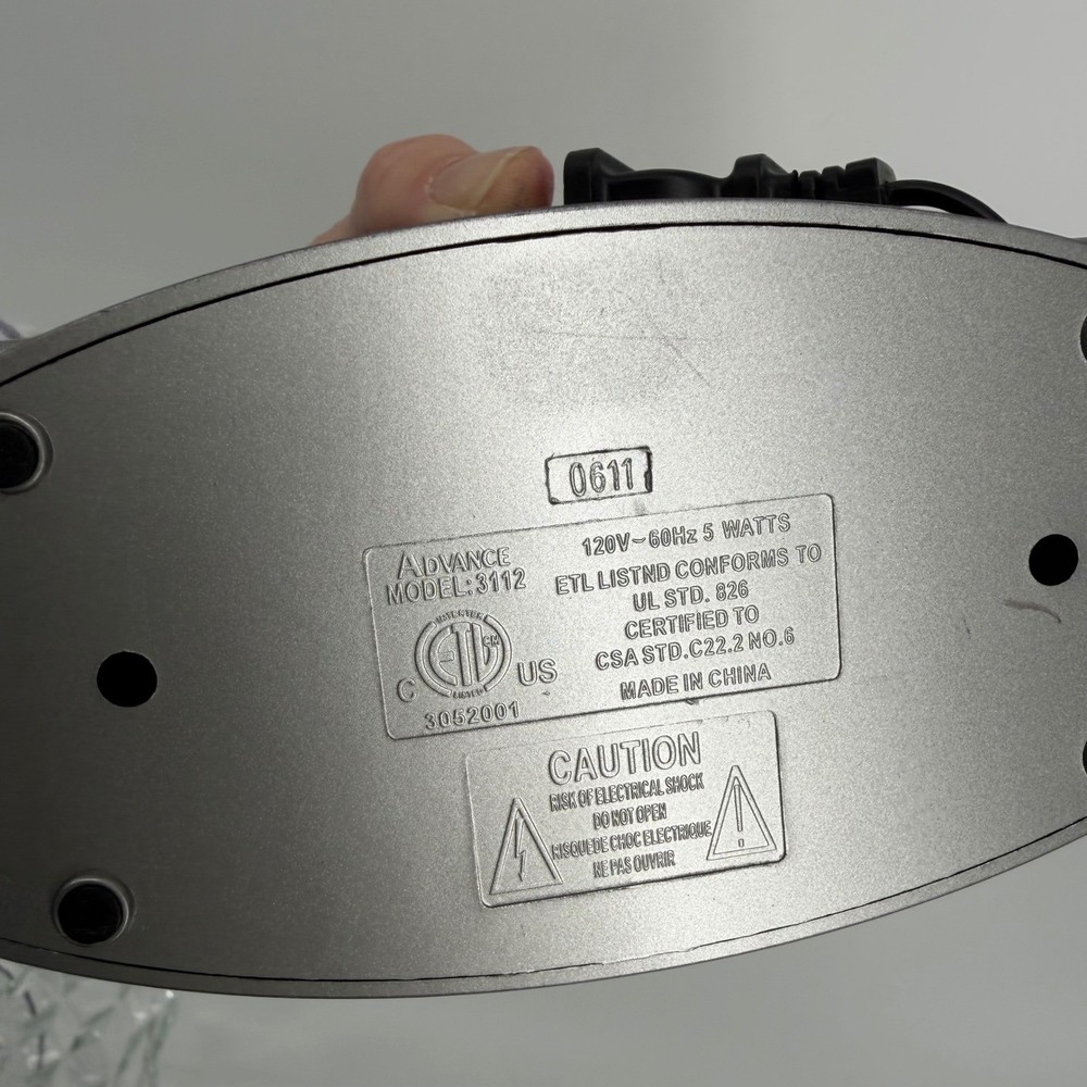 Advance Model 3112 Silver Dig\ital Alarm Clock Snooze Function ETL Listed