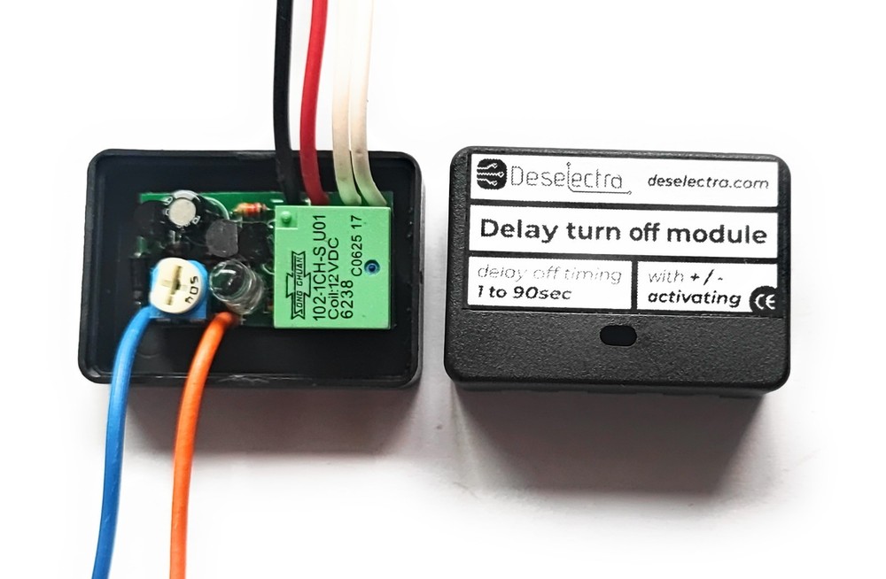 12V Delay OFF Timer Relay 1–90s 20A Positive & Negative Trigger Car