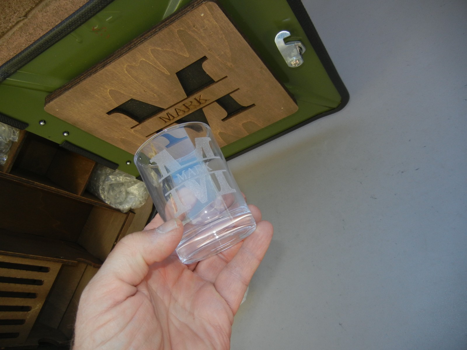 Handmade Jerry Can Mini Bar Personalized ('Mark') Liquor Cabinet Gift, NEW-OTHER