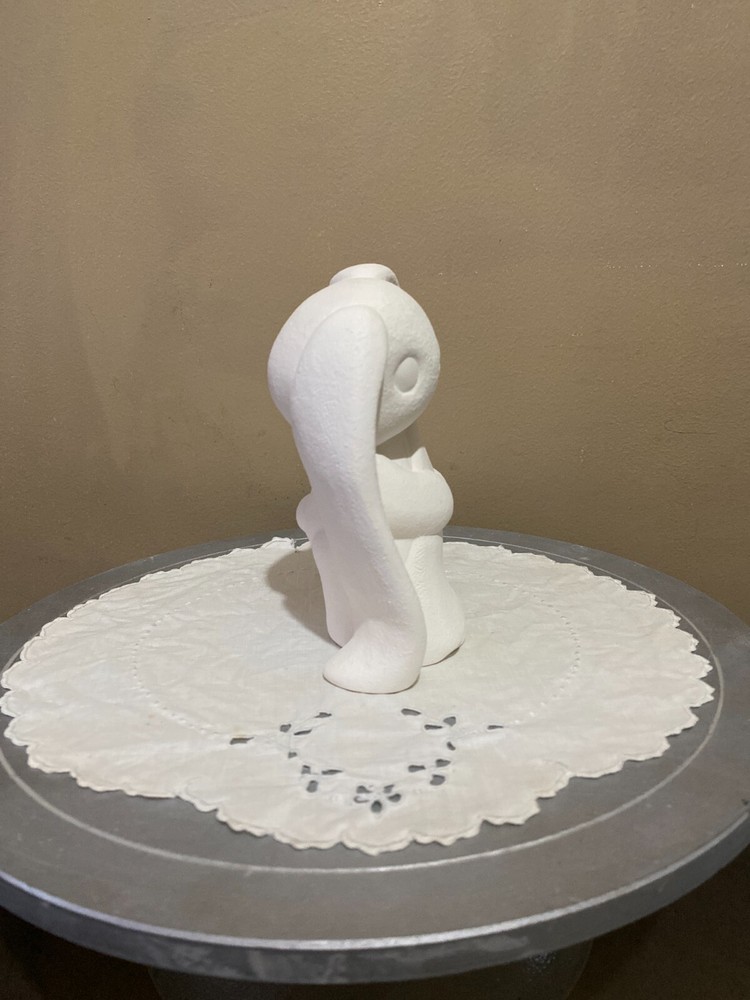 Bunny Lop Ear 5" Tall Rabbit Easter Ceramic Bisque Ready to Paint