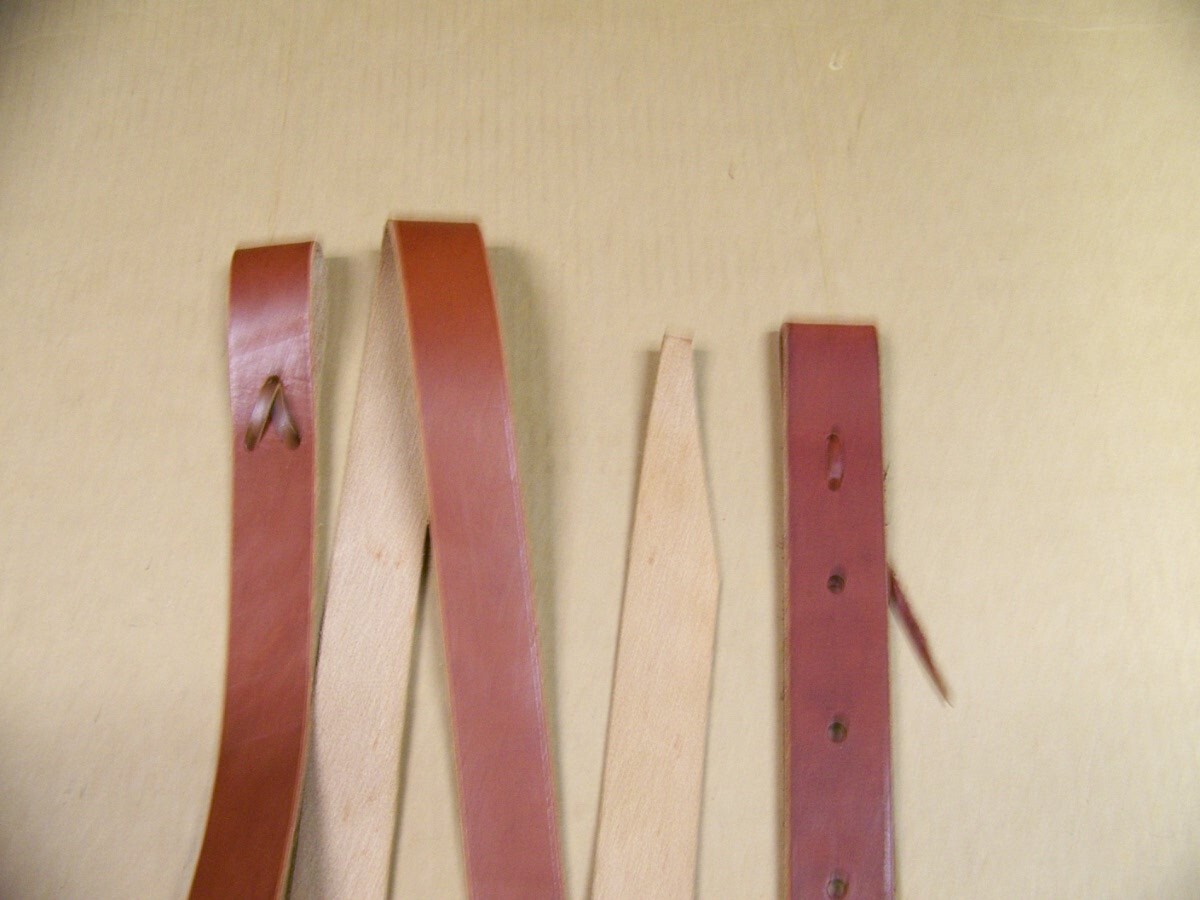 Leather Saddle Front Cinch Strap Set Leather Saddle Latigo Tie & Off Billet Set