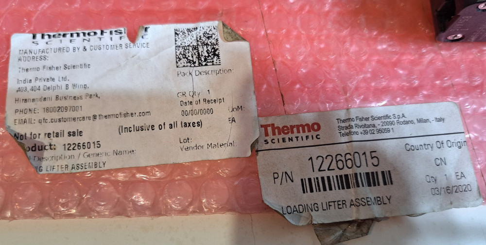 Thermo Scientific Loading lifter Assembly 12266015 TriPlus 500 Headspace Sampler
