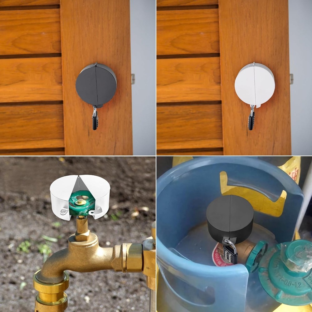 2 Pack Door Knob Lockout Device with Padlock,Temporary Black-2