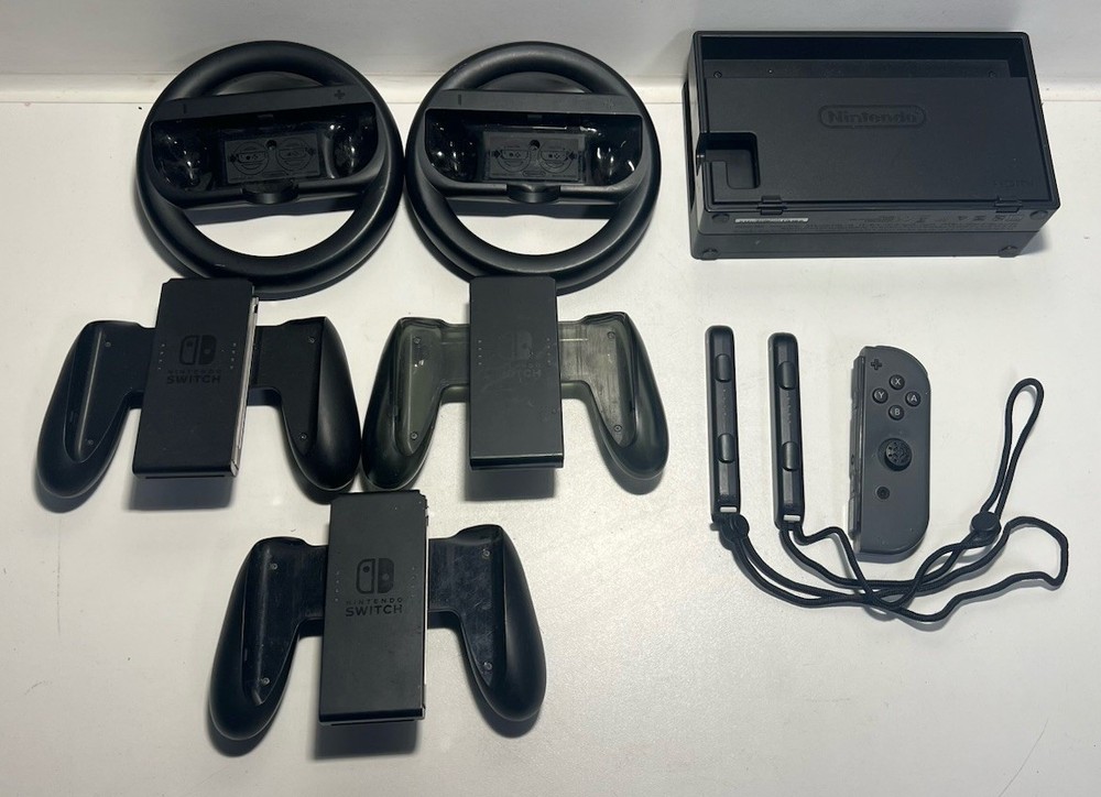 Nintendo Switch Accessories Bundle – Dock, Joy-Con Grip, Wheels – Untested