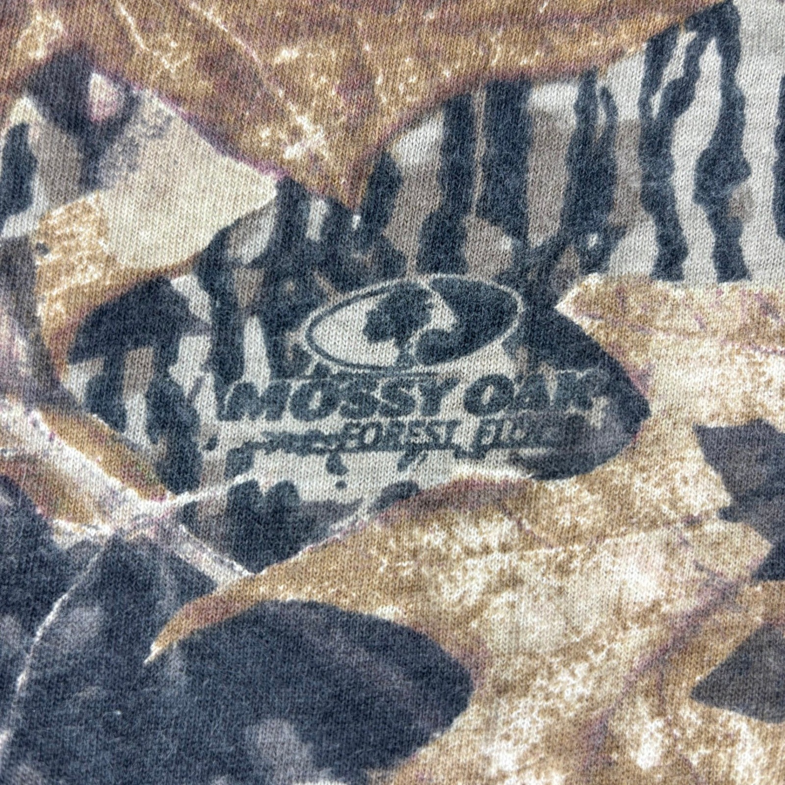 VTG 90s Mossy Oak Camo Long Sleeve Shirt Mens L Forest Floor USA Single Stitch