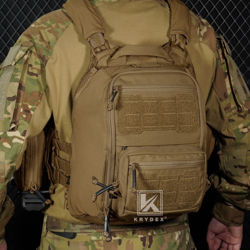 KRYDEX Tactical Zip-on Backpanel for Scarab Carrier Helmet Hydration Backpack CB