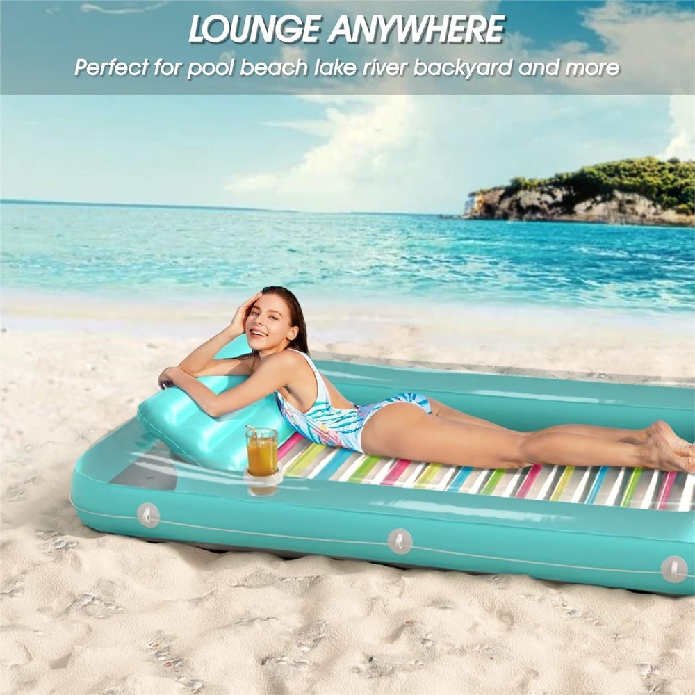 Relaxing 4-in-1 Pool Float with Removable Pillow & Reflective Base - Large Size