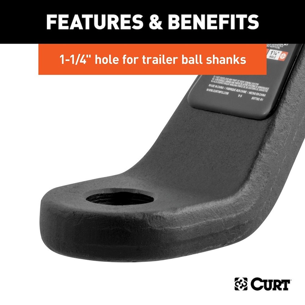 CURT 45341 2" Receiver Trailer Hitch Ball Mount