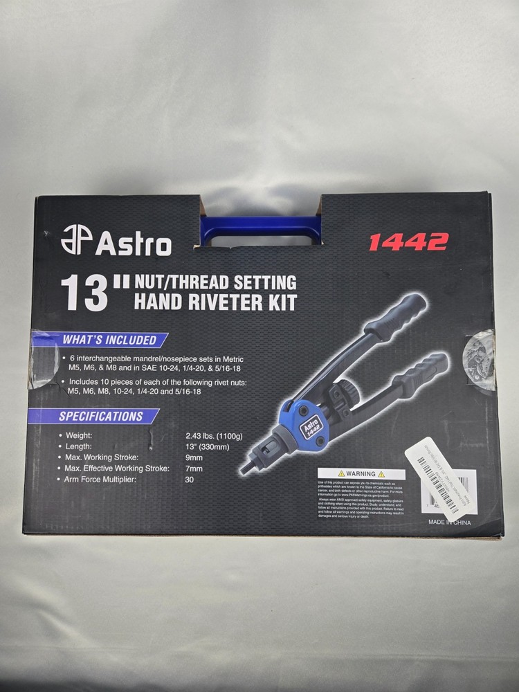Astro Pneumatic Tool 1442 Nut/Thread Setting Hand Riveter Kit 13-Inch