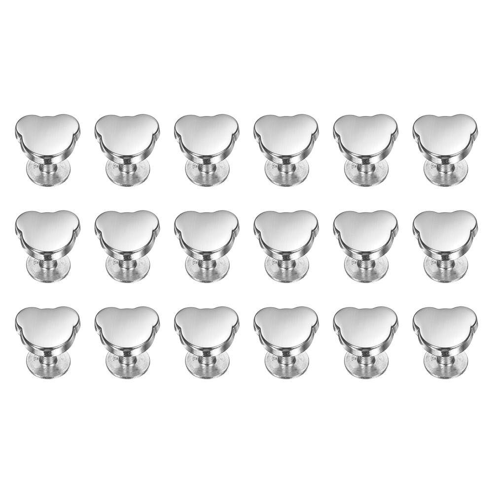 15 Pcs Metal Stud Rivets 10mm Bear Shape Decoration Screw Back Studs, Silver