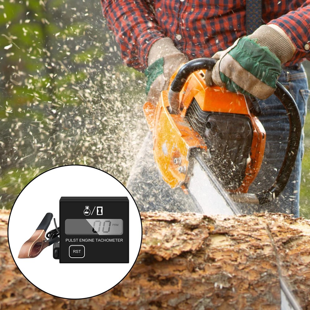 Small Engine Tachometer, Digital Tachometer Tach Gauge Reset Function Equipped w