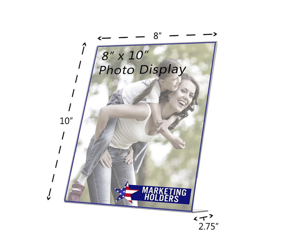 8"W x 10"H Sign Holder Menu Display Frame Slant Back Side Load
