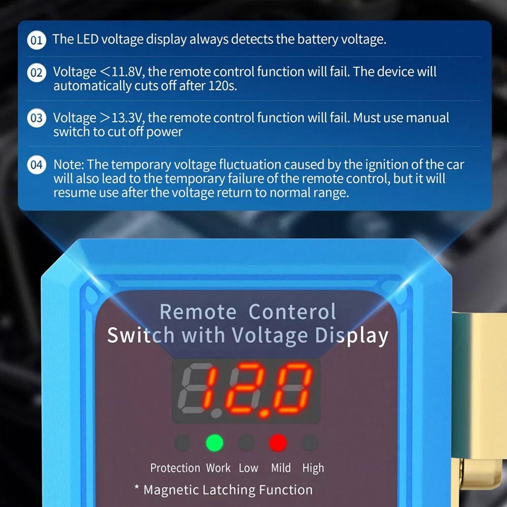 12V 240A Kill Switch For Car Remote Battery Disconnect Switch with Led Display