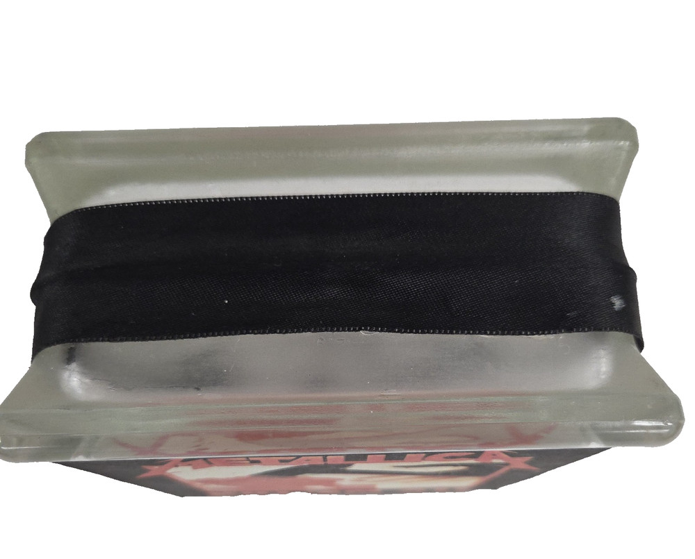 Metallica Lighted Glass Block Orange 6 x 6 x 3 Classic Rock Custom Made