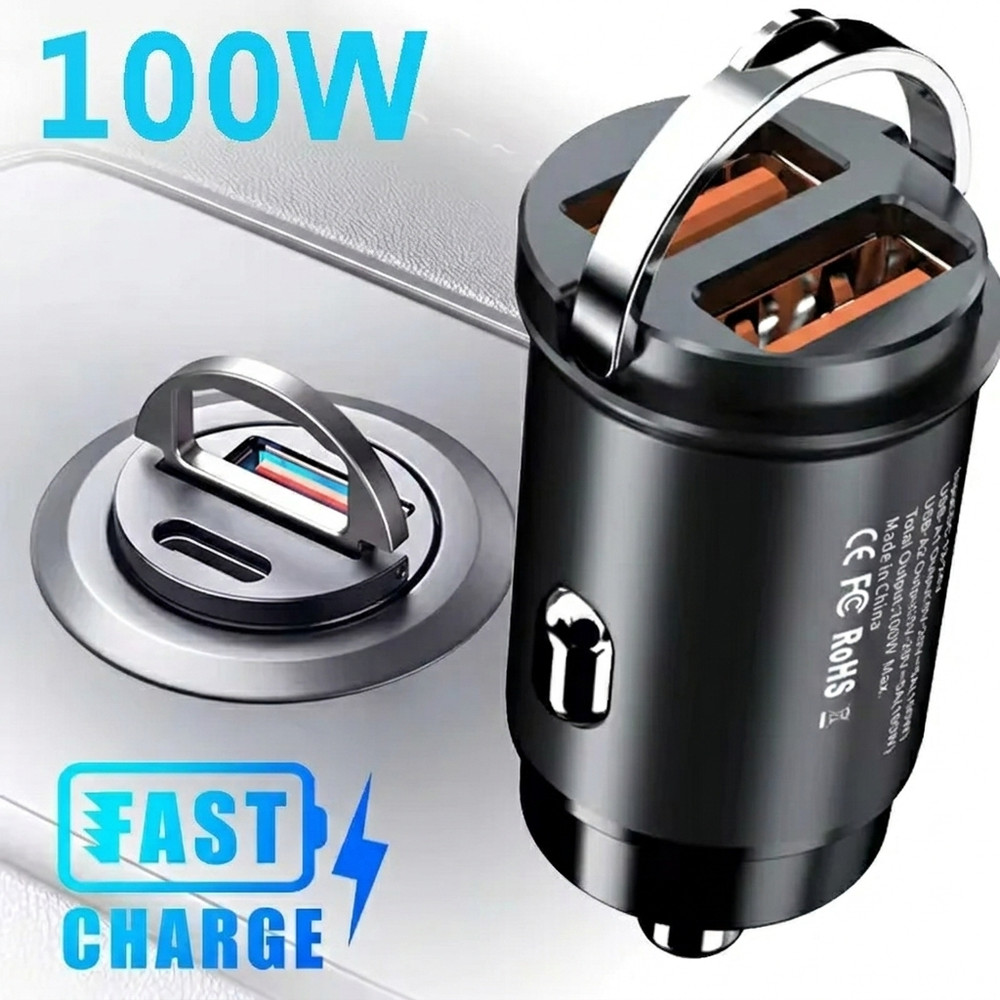 100W Super Fast Phone Car Charger Adapter USB Type C For iPhone Samsung Android