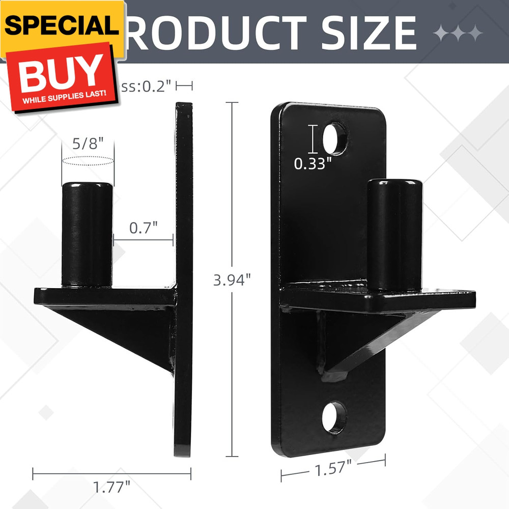 Wall Mount Gate Hinges, Black Farm Gate Hinge, 4 Pack Chain Link Fence Gate Hing