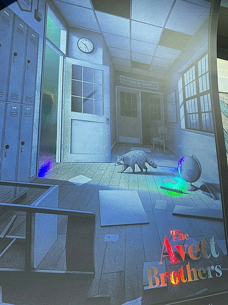 The Avett Brothers Pelham AL 2019 RAINBOW FOIL AP Poster SIGNED Nicholas Moegly