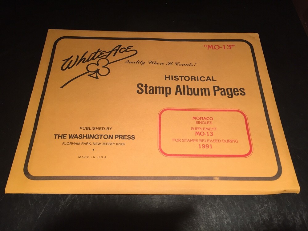 New White Ace Album Supplement Pages Principality Of Monaco MO-13 - 1991