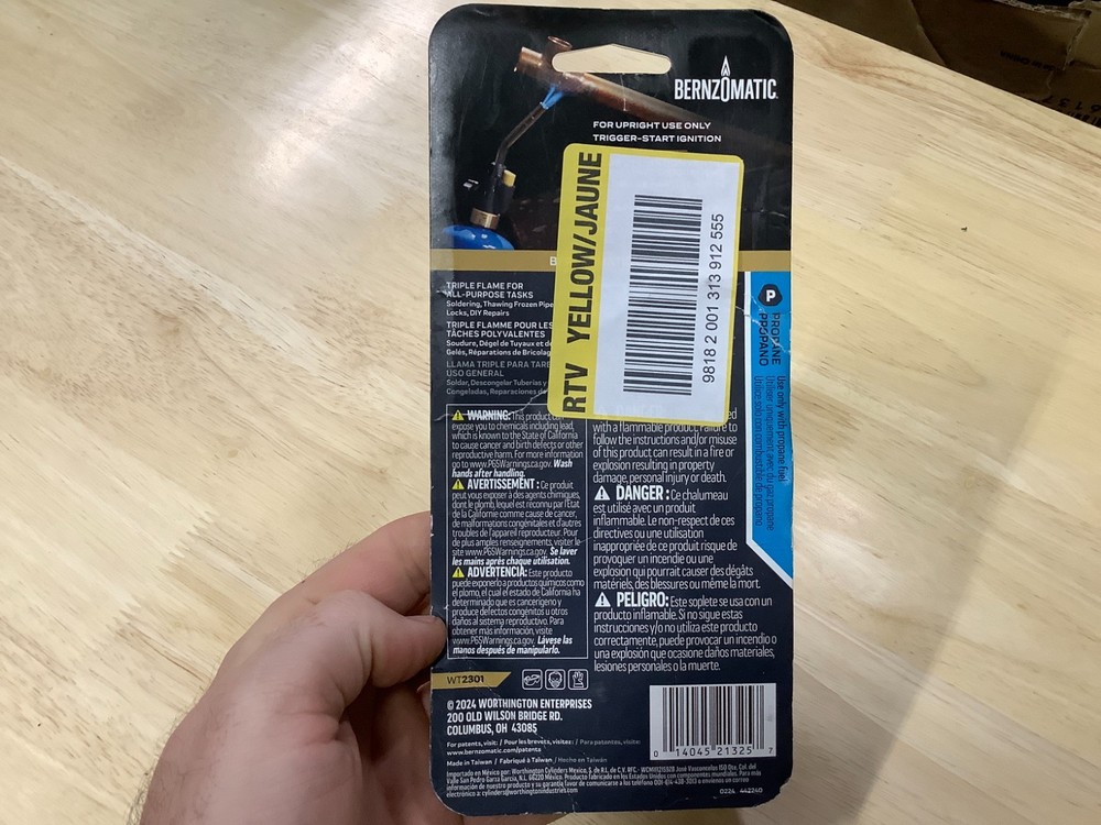 Bernzomatic WT2301 Trigger Start Propane Utility Torch Adjustable Flame