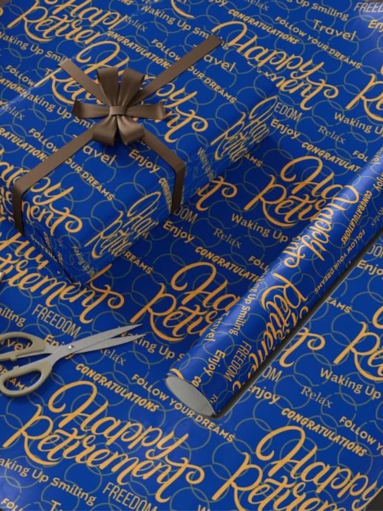 Happy Retirement Wrapping Paper  Positive Quotes