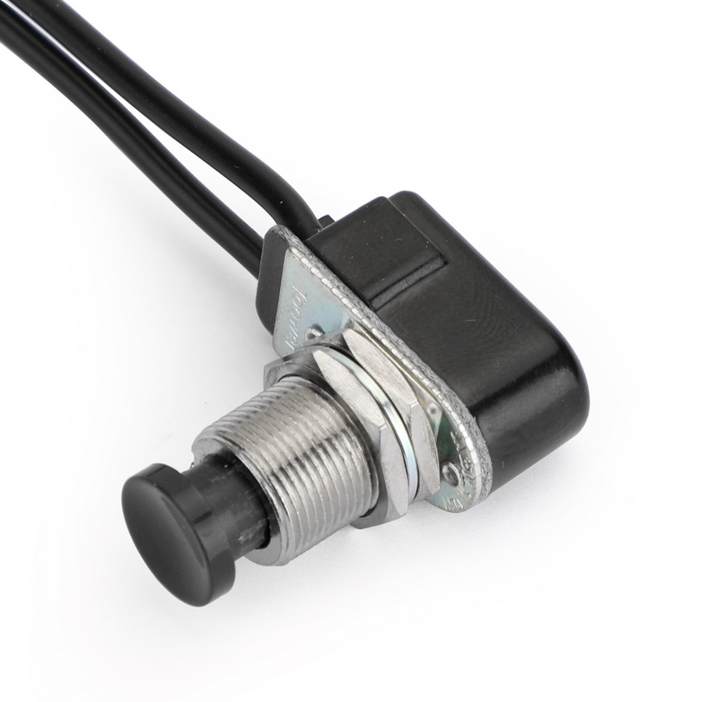 1* Normally Open Momentary Self-resetting Push Button Reset Switch w/Wire Black✨