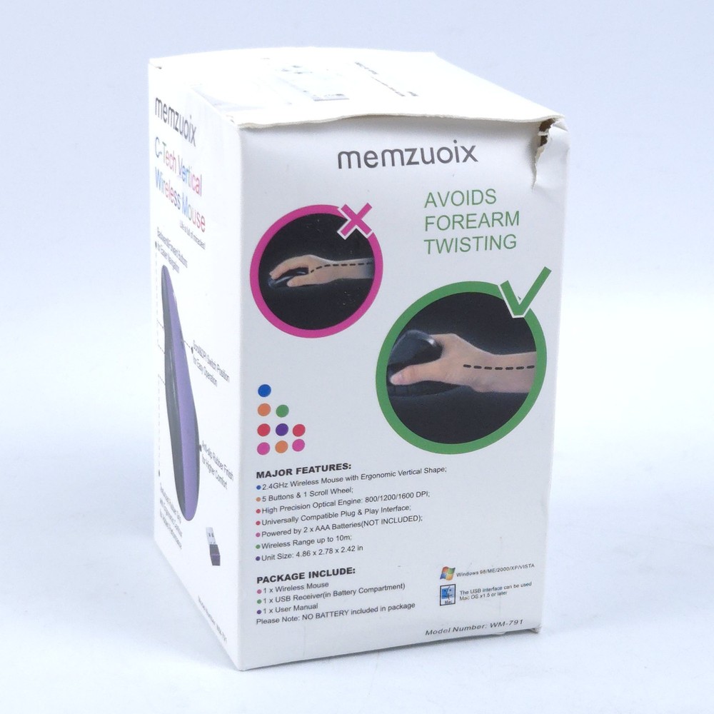 Wireless Vertical Mouse Ergonomical Adjustable DPI Reduce Forearm Strain