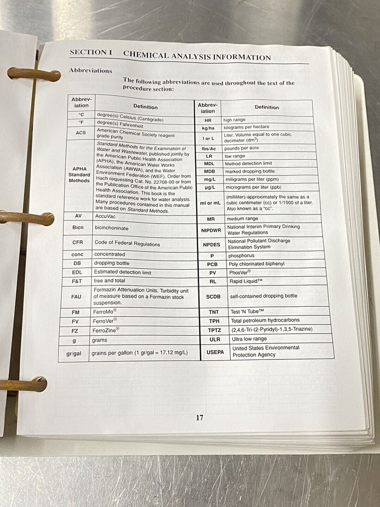 Hach Dr/2010 Spectrophotometer Handbook - Users Manual / Guide / Instructions