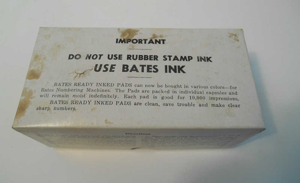 Vintage Bates Numbering Machine 6 Wheel Style E