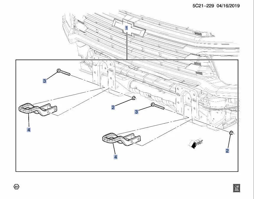 2020-2023 Chevrolet Silverado HD Front Red Tow Hook Pkg 84513877 Red Genuine GM