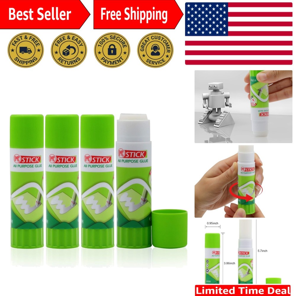 Multi-Functional 3D Printer Glue Sticks - Long-lasting, Water Soluble, 4-Pack