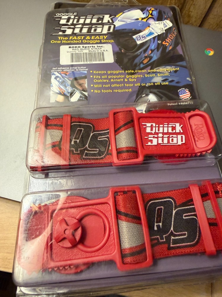 1 -  Quick Strap Red  OR Pure Polaris Black  Quick release goggle strap system
