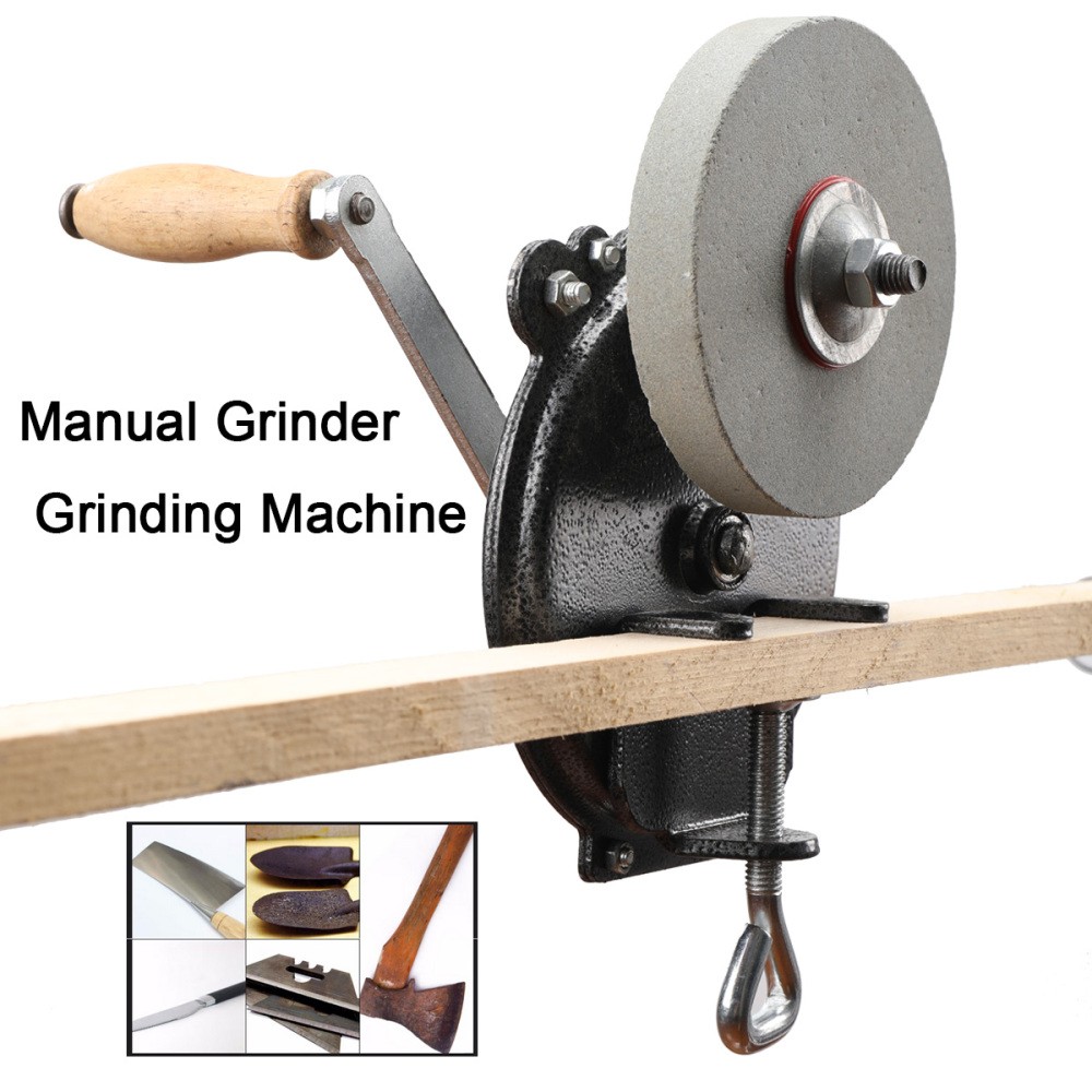 6” Hand Grinder Bench Mount Hand Crank Grinder Sharpener Tool Knives Sharpener