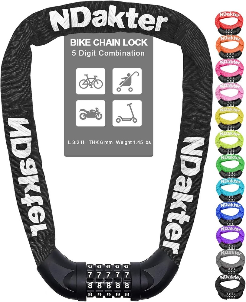 Versatile 3.2ft Heavy Duty Resettable Combination Chain Lock - Ultimate Security