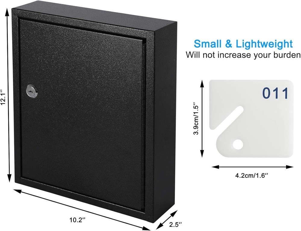 Durable Lockable Key Box with 60 Key Rings - Ideal for Home & Office Security