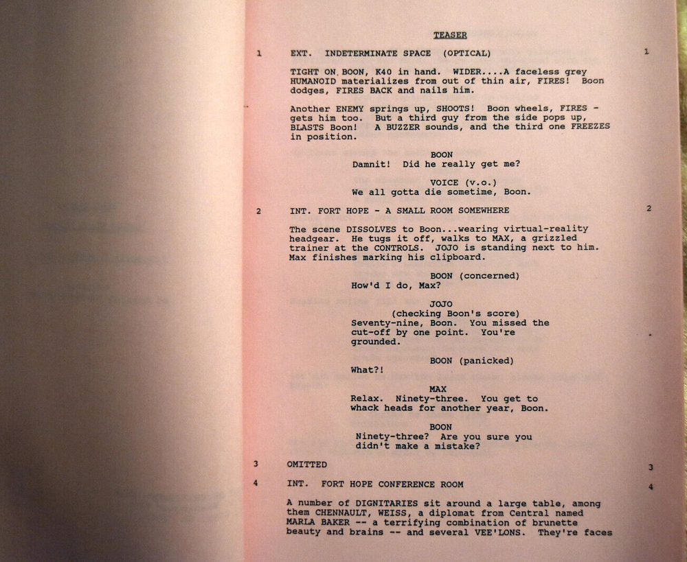 Original Space Rangers " Death Before Dishonor " First Draft Script