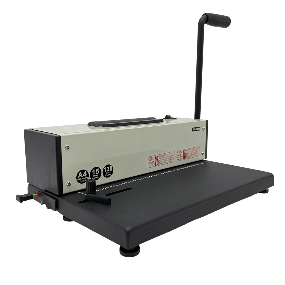 110V Desk Calendar Notebook Maker Plastic Spiral Coil Binding Machine Binder