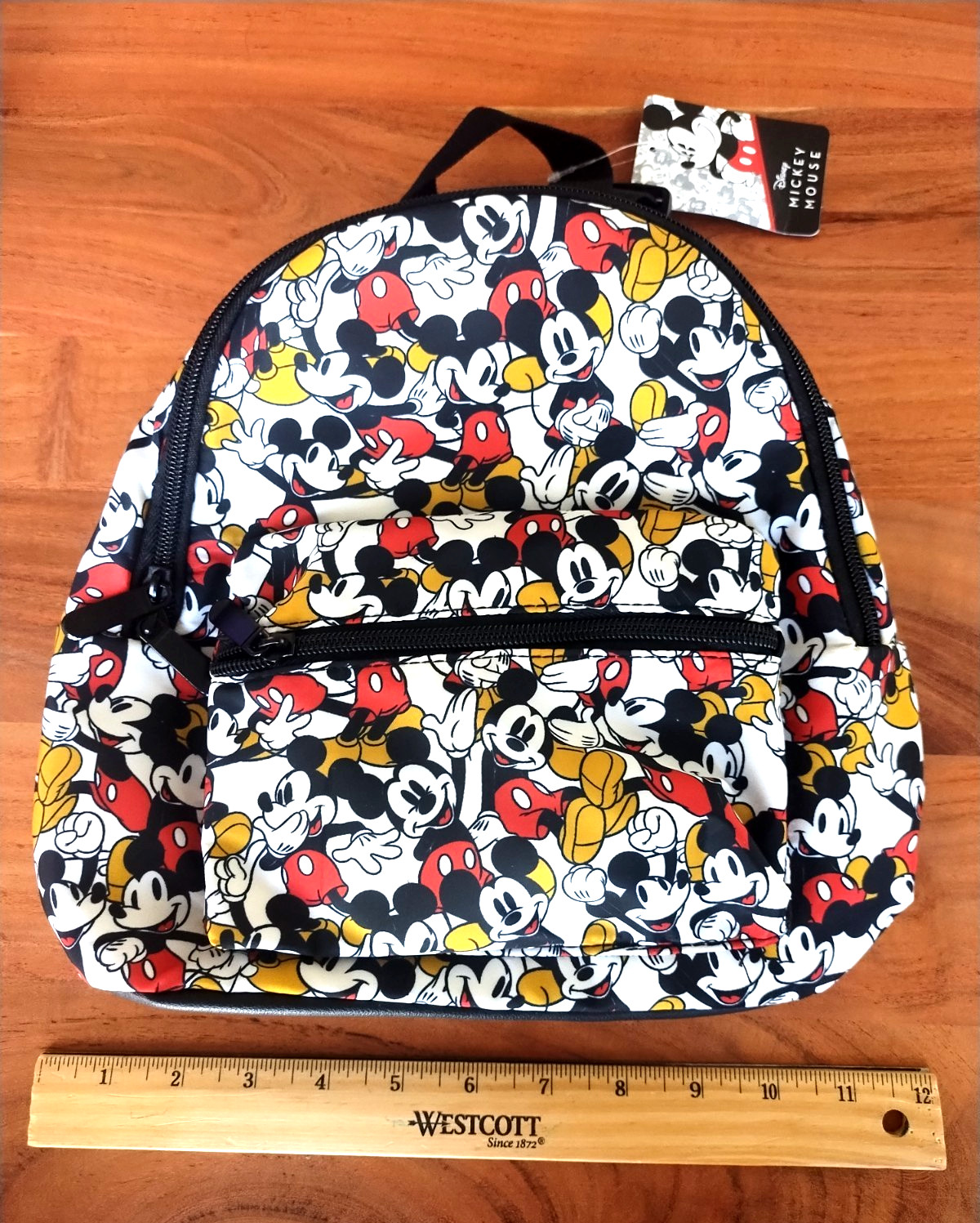 Bioworld Disney Mini Backpack All Over Multi-Color Mickey Mouse Print Nylon EUC