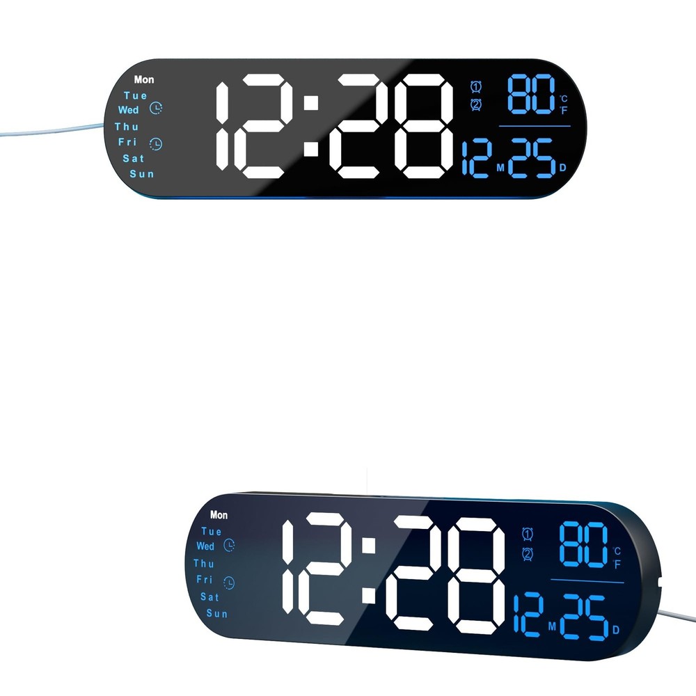 13.7 Inch Large Wall Clocks, Kitchen Wall Clock with Remote Control RGB Night...