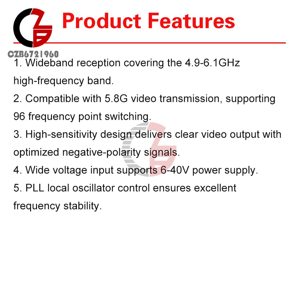 DC6-40V RC5896S Receiver 5.8GHz Video Receiver Compatible 5.8G Image Transmitter