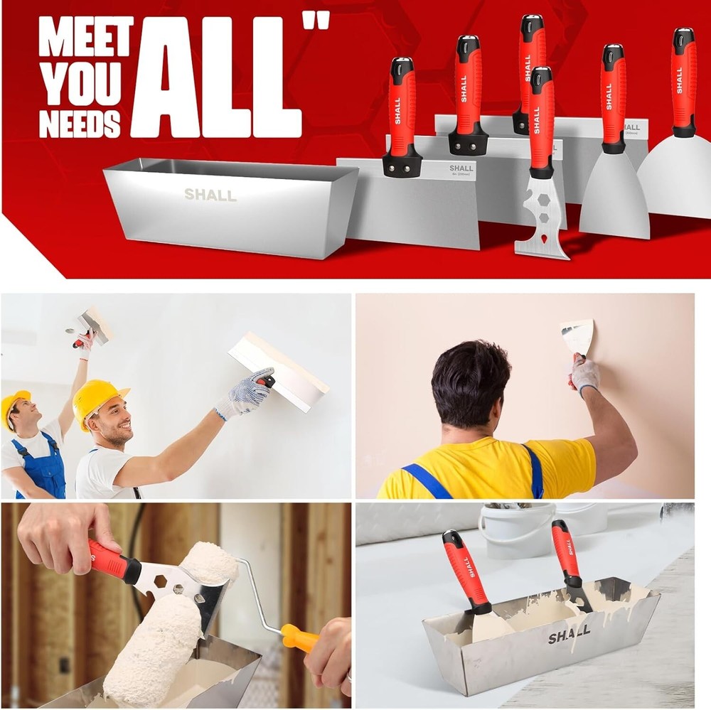 Durable Stainless Steel Drywall Finishing Kit: Includes Putty & Painter Tools=